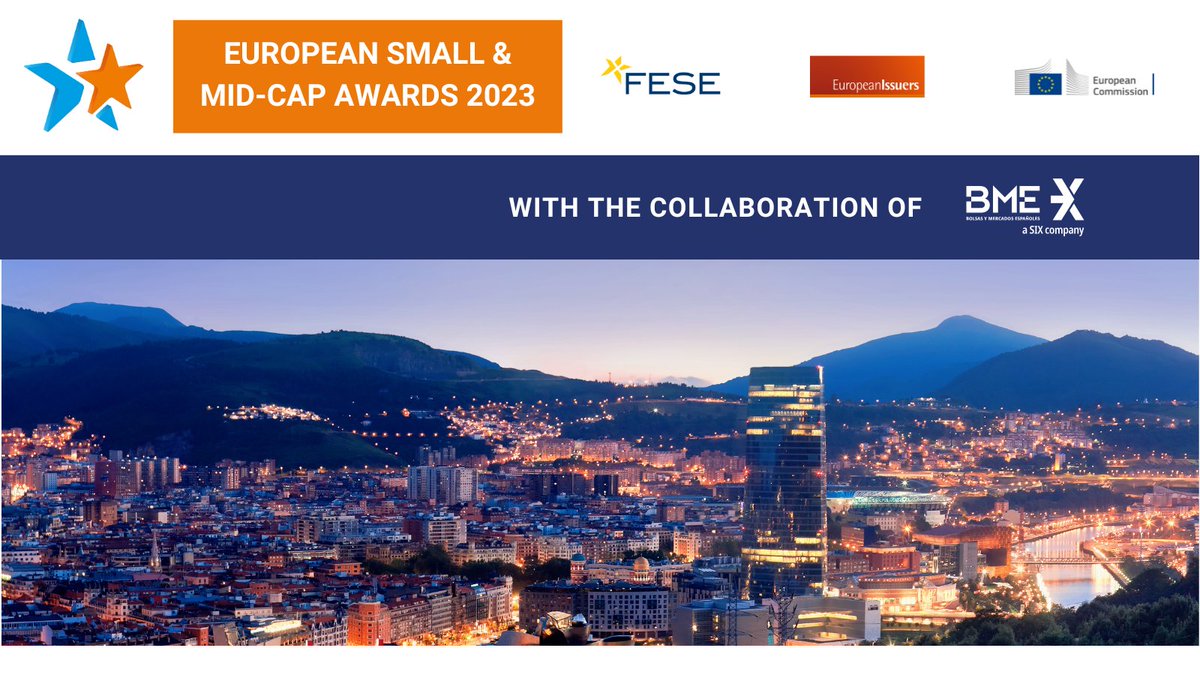 SME_Awards's tweet photo. Only a week left until the 11th European Small &amp; Mid-Cap Awards!   

We're grateful for the collaboration of @BolsaBME which will be hosting us at the Bilbao Stock Exchange this year. 🏛️ 👏

Get ready to celebrate remarkable companies and their outstanding achievements.🏆 https://t.co/WN7tWQOutT