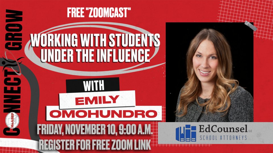 Take advantage of valuable #PD. Join us at @MOASSP the next couple of days: 1️⃣ Tomorrow: Dive into the Reid Interviewing Workshop 2️⃣ Friday: Engage in a FREE Zoomcast with @EdCounselLaw on students under the influence. Visit moassp.org for registration & details.