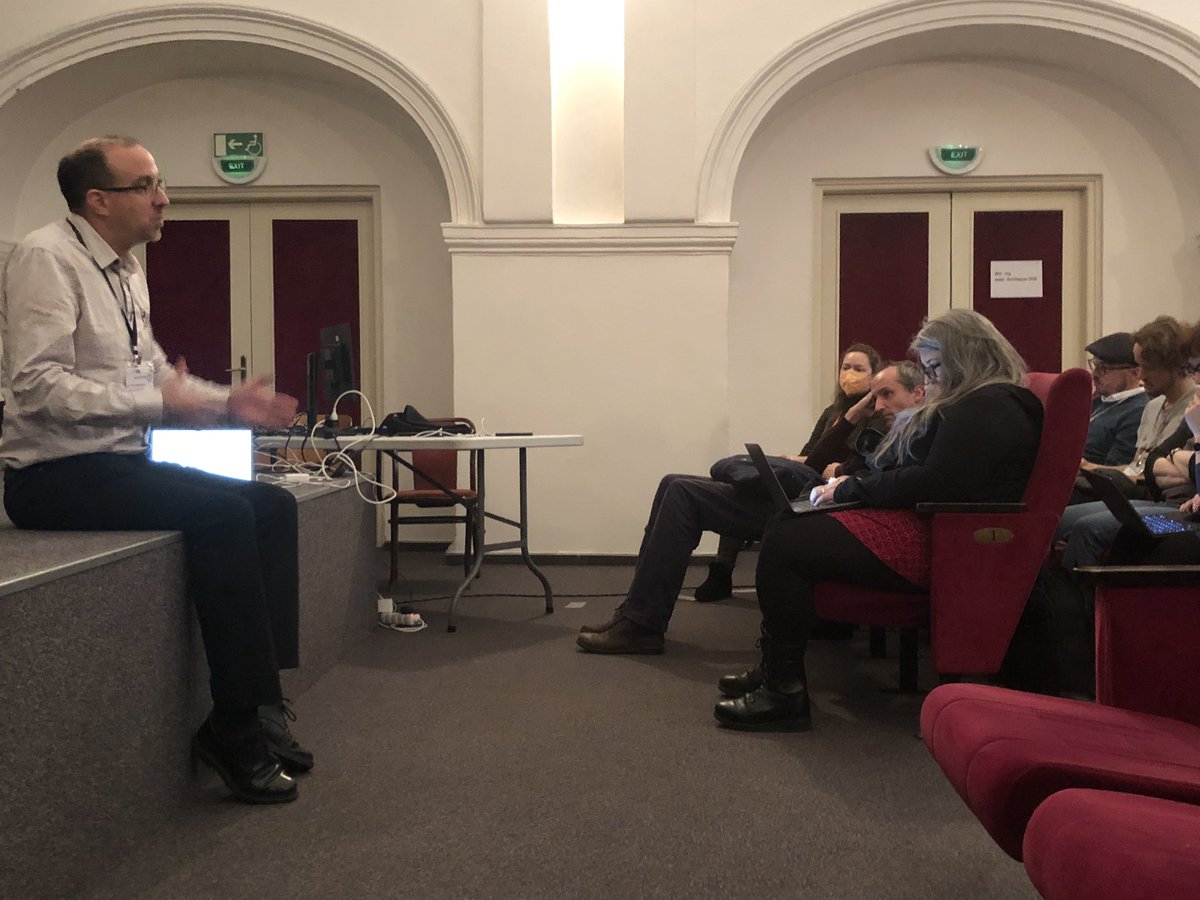 Workshop with <a href="/JeromeM78/">Jérôme Martinez</a> of <a href="/MediaArea_Net/">MediaArea</a> excited to hear about ISO support now added to #MediaInfo! #NTTW7