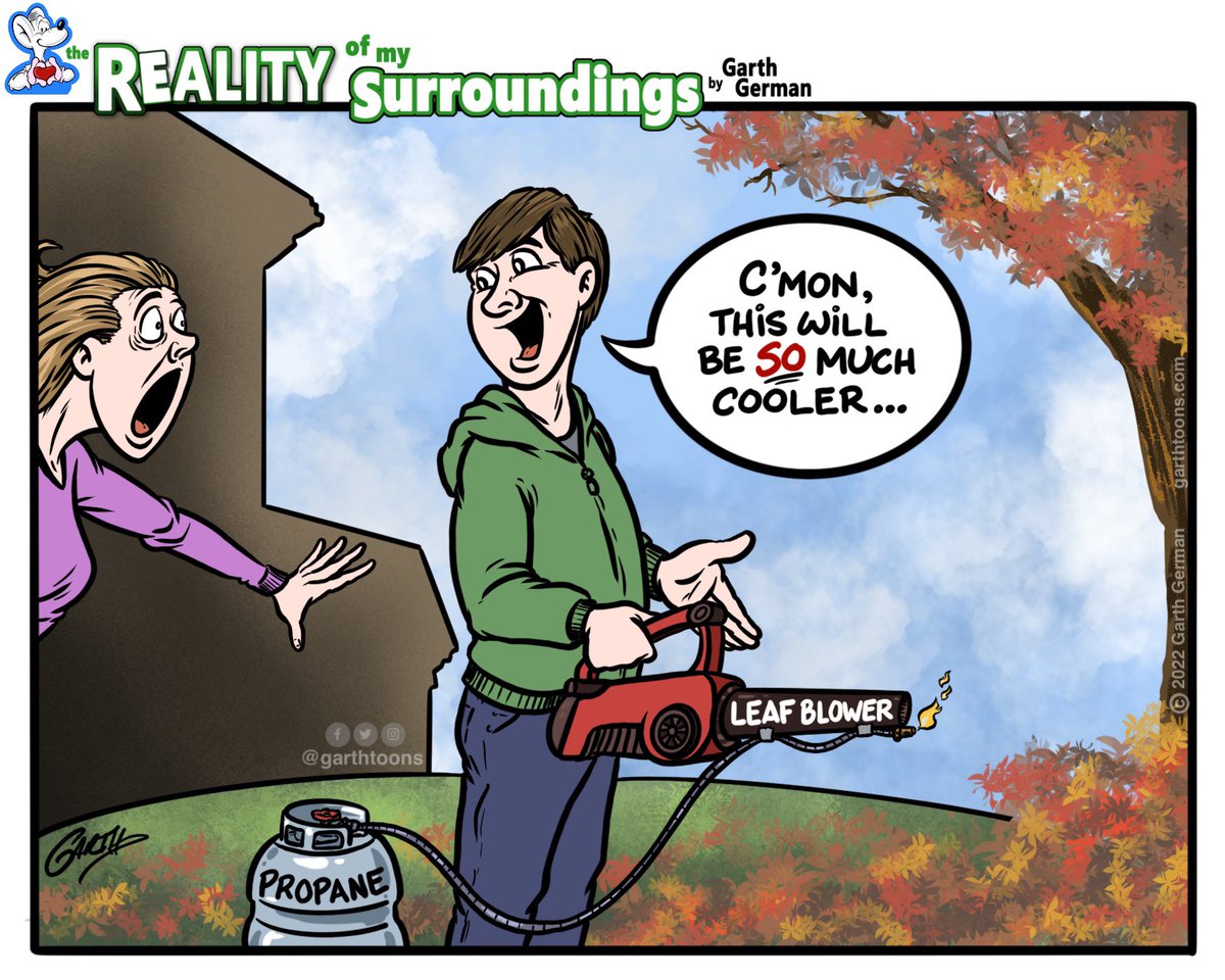 Raking leaves is for suckers. 

Follow for more cartoons!

#leafblower #leaves #raking #fallleaves  #Autumn #autumnleaves #webcomic #webcomics