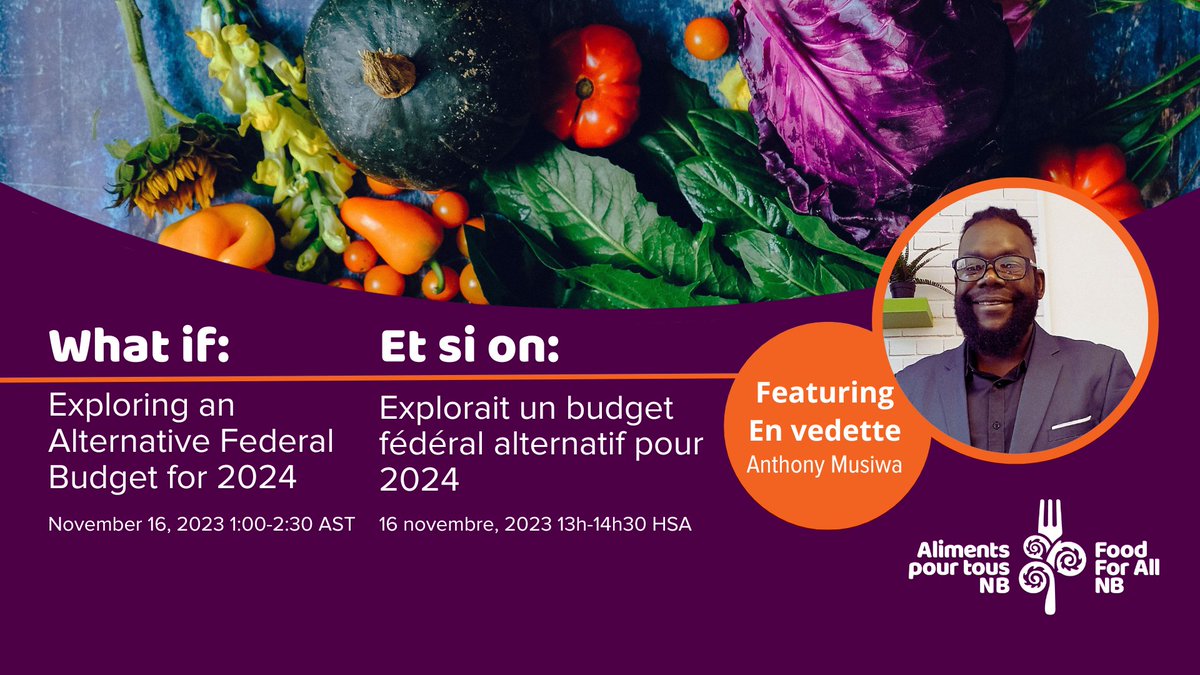 Imaginez un budget fédéral aligné sur les valeurs économiques, environnementales et sociales des Canadien•ne-s. Nous vous invitons à examiner le budget fédéral alternatif (BFA) de l'ACCP en compagnie de notre invité Anthony Musiwa!
Inscrivez-vous ici: tinyurl.com/whatifAFB