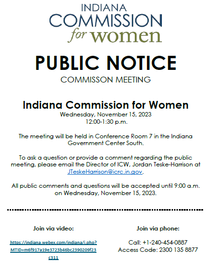 For more information on joining the meeting please visit: in.gov/icw/about-icw/…