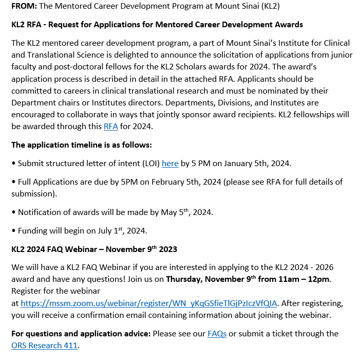 Research Awards & Funding Opportunities
*MSH/ISMMS Staff Only*