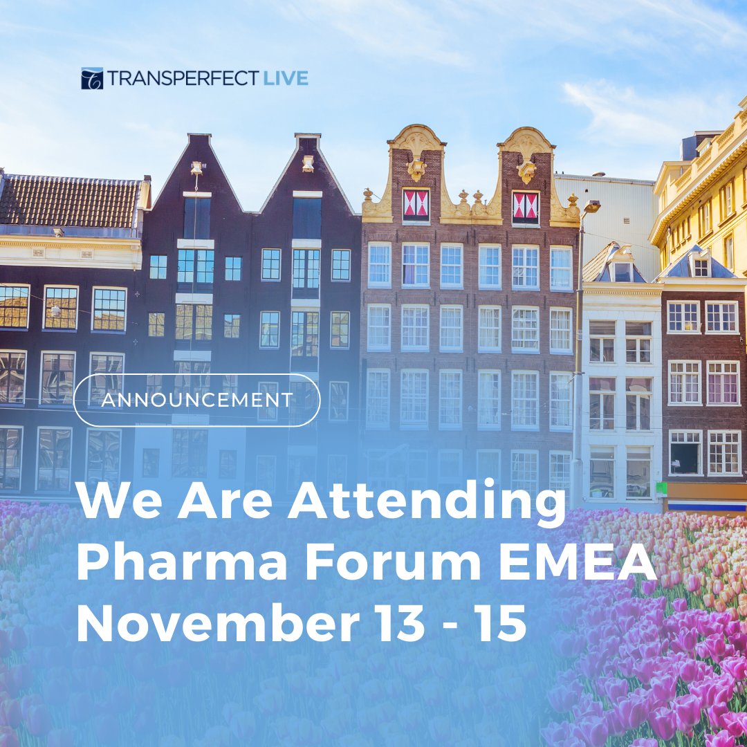 Join us at Pharma Forum EMEA in Amsterdam from November 13-15, where TransPerfect Live will be showcasing our top-tier interpretation and event services tailored for the pharma sector.
Don't miss the chance to meet us at our booth!