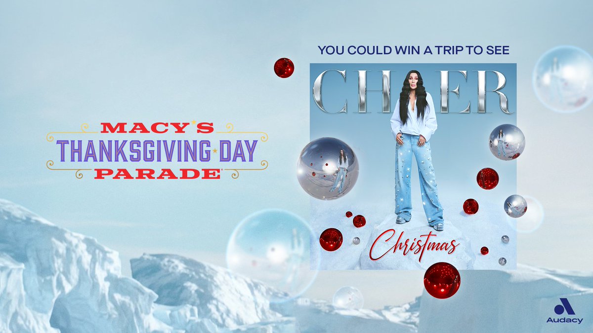 TheNew1013's tweet photo. Enter for your chance to see Cher VIP at the Macy’s Thanksgiving Day Parade! ❄️  Get entered at https://t.co/GkRheRUgLu https://t.co/X3PhJLKbSL