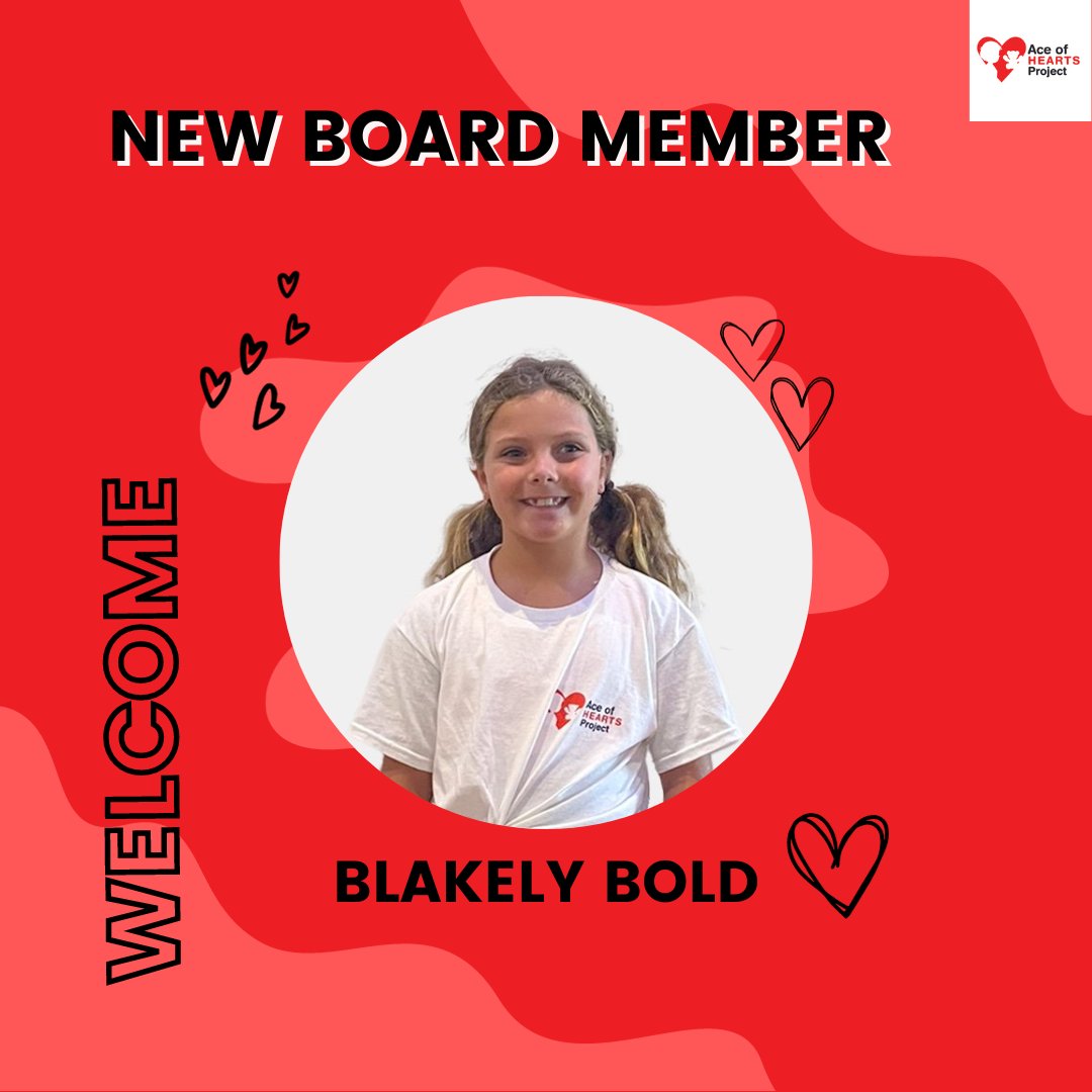 AceofHeartsProj's tweet photo. Introducing our newest board member....Blakely Bold!⭐

We're so excited to have you a part of the team!❤️

#BlakelyBold #AceOfHeartsProject #TeamAce #BoardMember https://t.co/gdYFlrGn0j