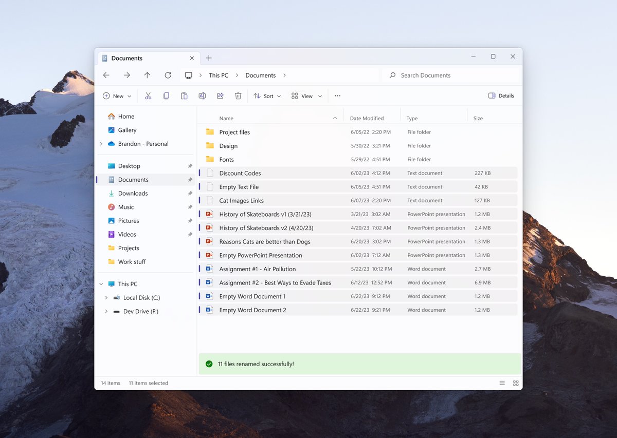 zeealeid's tweet image. copilot is cool and all but would be nice if it could rename files based on the content in them #fluentdesign