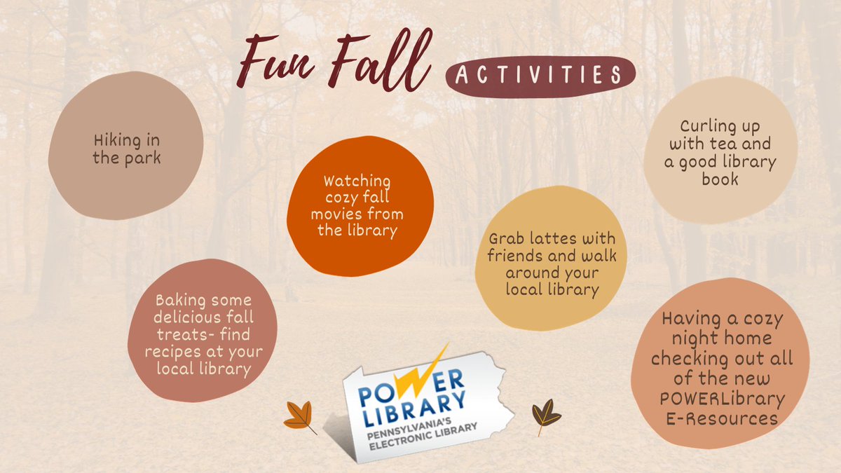 PowerLibrary's tweet photo. Ready to embrace the #Autumn spirit? Don't miss out on these amazing #Falltastic activities! And if you're looking for your nearest library, we've got you covered: https://t.co/sVSAHwRo7Y 🍂 Spread the #LocalLibraryLove! 📚 https://t.co/BTyDVlShKK
