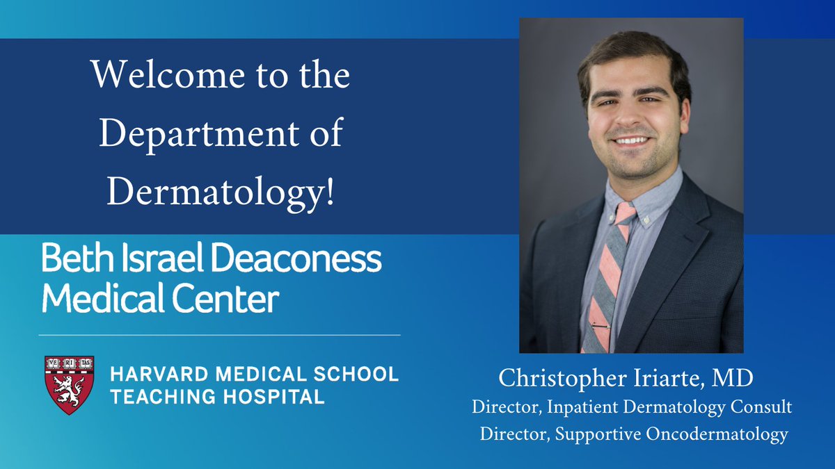 Join us in welcoming Dr. Christopher Iriarte as the Director of the Inpatient Dermatology Consult Service and the Director of Supportive Oncodermatology at <a href="/BIDMChealth/">BIDMC</a>. He specializes in skin side effects of chemo, targeted therapies, immunotherapy and radiation.