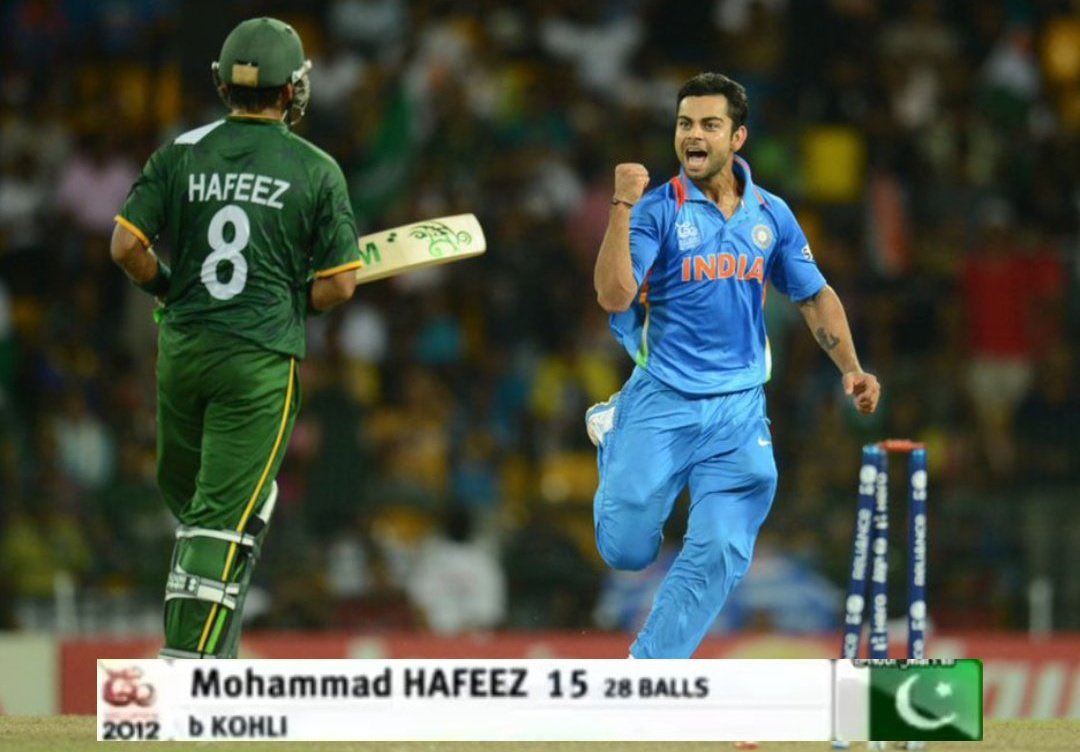 Seems to me @MHafeez22 you were bowled by @imVkohli !!! Is this the reason you constantly have a pop at him .. 😜😜 #CWC2023 #India #Pakistan