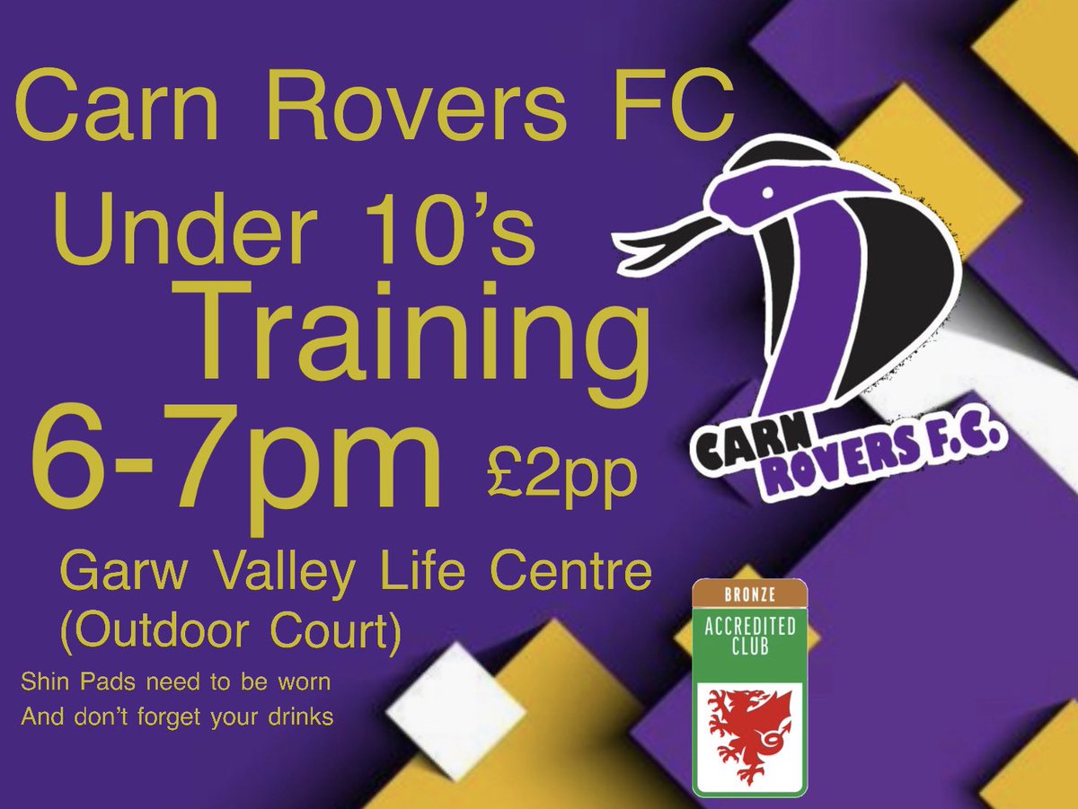Players wanted for Under 10’s football. School year 4 &amp; 5. First training session is tonight Garw Valley Life Centre outdoor court £2 per child.