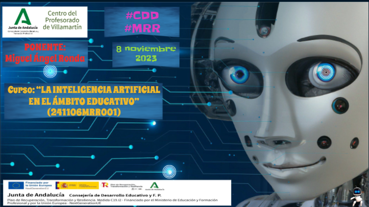 CepVillamartin's tweet photo. Tercera sesión del curso “LA INTELIGENCIA ARTIFICIAL EN EL ÁMBITO EDUCATIVO”, con Miguel Ángel Ronda (@profeonfire). Nuestro profesorado sigue conociendo el uso de la #InteligenciaArtificial  al servicio de nuestra labor docente.
@EducaAnd  @FormacProfAnd  #CDD  #MRR https://t.co/CA7F3Oc2ZU