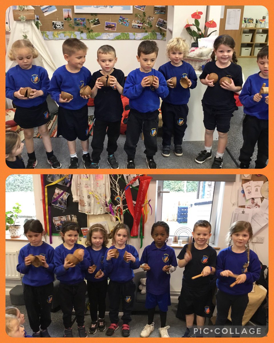 davenhamcofe's tweet image. Eaton chose percussion instruments to create sounds for ‘The Compass’ song and each group represented a different point of the compass 🧭🎶#davenhammusic #percussioninstruments #creatingsounds