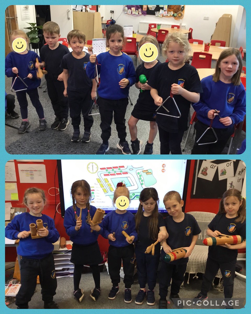 davenhamcofe's tweet image. Eaton chose percussion instruments to create sounds for ‘The Compass’ song and each group represented a different point of the compass 🧭🎶#davenhammusic #percussioninstruments #creatingsounds
