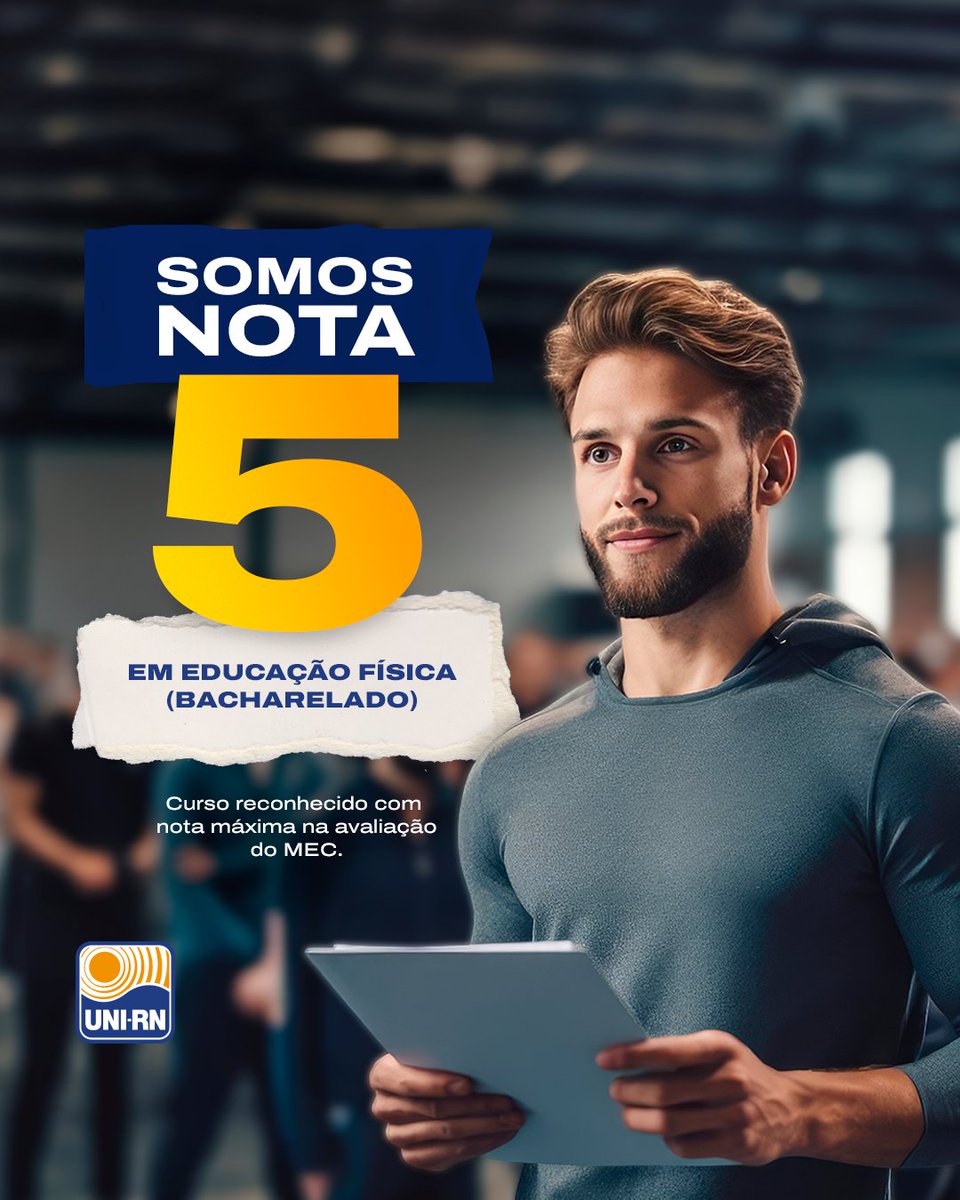 unirn's tweet photo. O curso de Educação Física do UNI-RN é, mais uma vez, reconhecido pelo MEC com nota máxima. 🌟🌟🌟🌟🌟

Parabenizamos a todos aos que fazem o curso de Educação Física do UNI-RN.

#unirn #educacaofisica https://t.co/C4BqUfpQH7