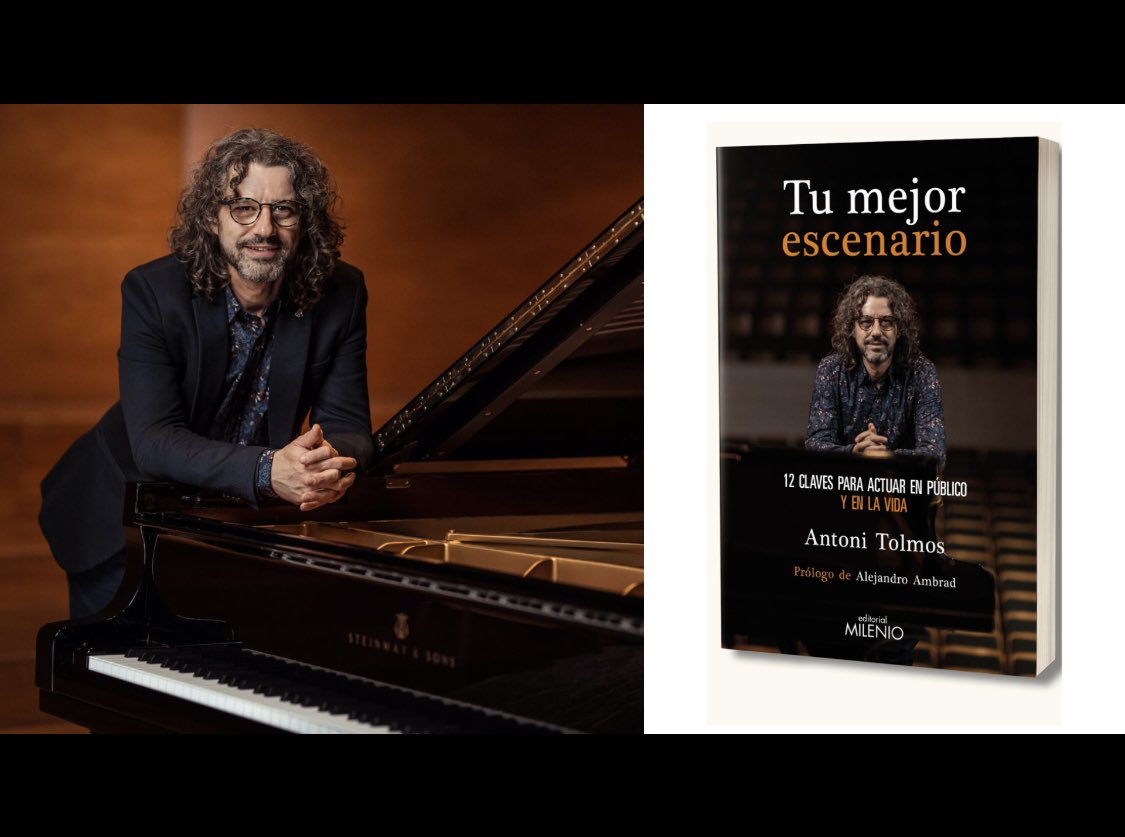 Benvolguts/des,
L'<a href="/AntoniTolmos/">Antoni Tolmos</a> presentarà el llibre 'Tu mejor escenario' el proper dissabte 11 de novembre a les 18h al Castell de Concabella, en una conferència-concert en què farà intervencions musicals al piano. L'entrada és lliure, i en acabar us oferirem una copa de cava.