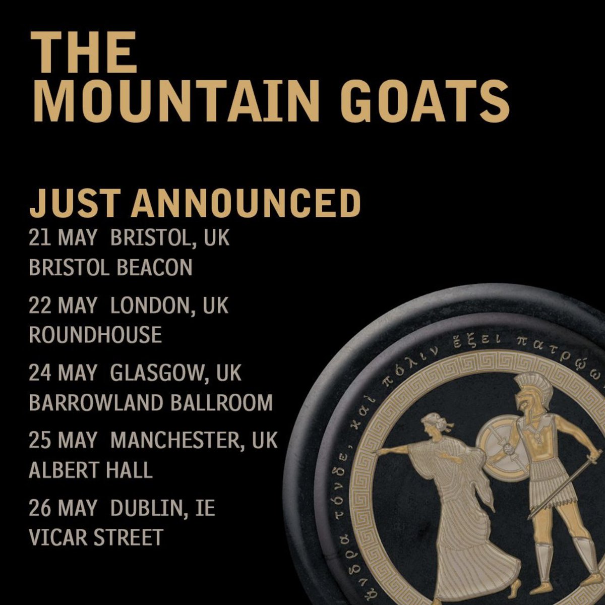 Cult indie-folk band The @mountain_goats have announced a string of dates across the UK and Ireland this May to support their new album, 'Jenny From Thebes'! 🐐 Love Love Love this news as much as we do?! Thought so 😏 Grab tickets here: tinyurl.com/mv9m69wy