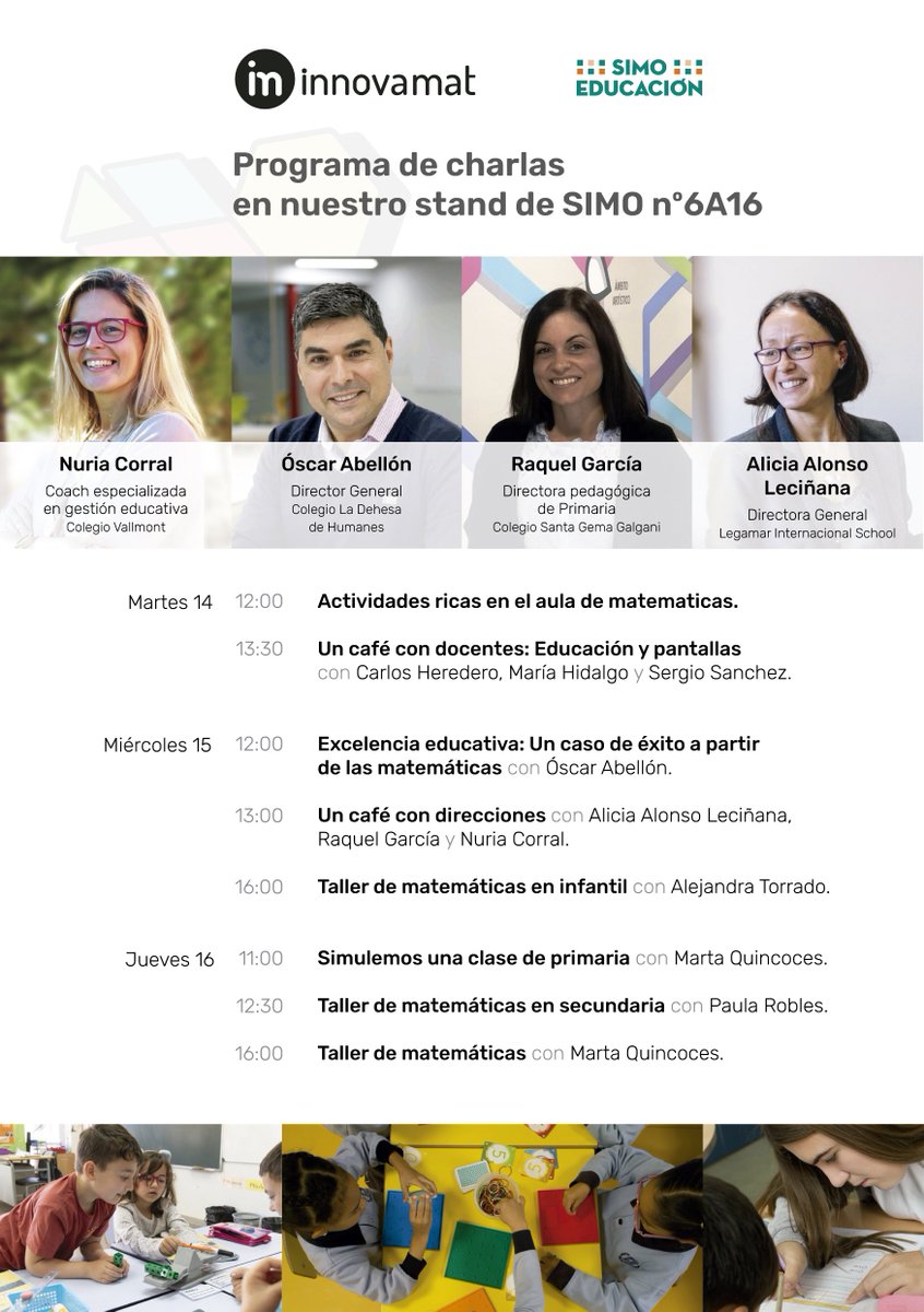 ¡Llega <a href="/SIMOEDU_/">SIMO EDUCACIÓN</a>!✨ Hemos preparado un programa repleto de talleres matemáticos para todas las etapas, mesas redondas sobre los principales retos educativos, ¡y mucho más! ¿Nos veremos? Estaremos del 14 al 16/11 en el stand #6A16, ¡os esperamos!🙌 #Madrid #educación #matemáticas