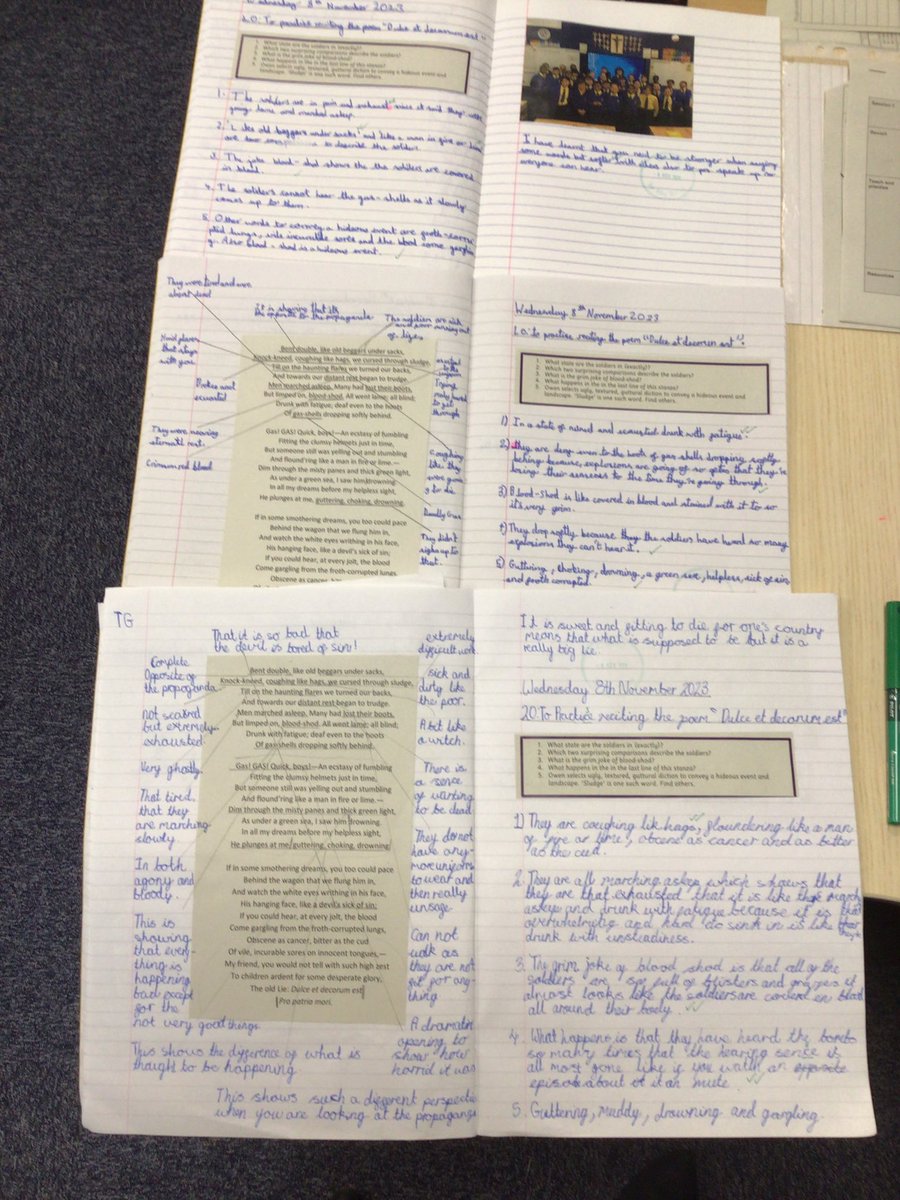 StMaryB17's tweet photo. #Y5 read, interpreted and practised the performance of “Dulce et decorum est” by Wilfred Owen. #English #Poetry #Remembrance #Art38 #oracy https://t.co/vWkC7NuNRA
