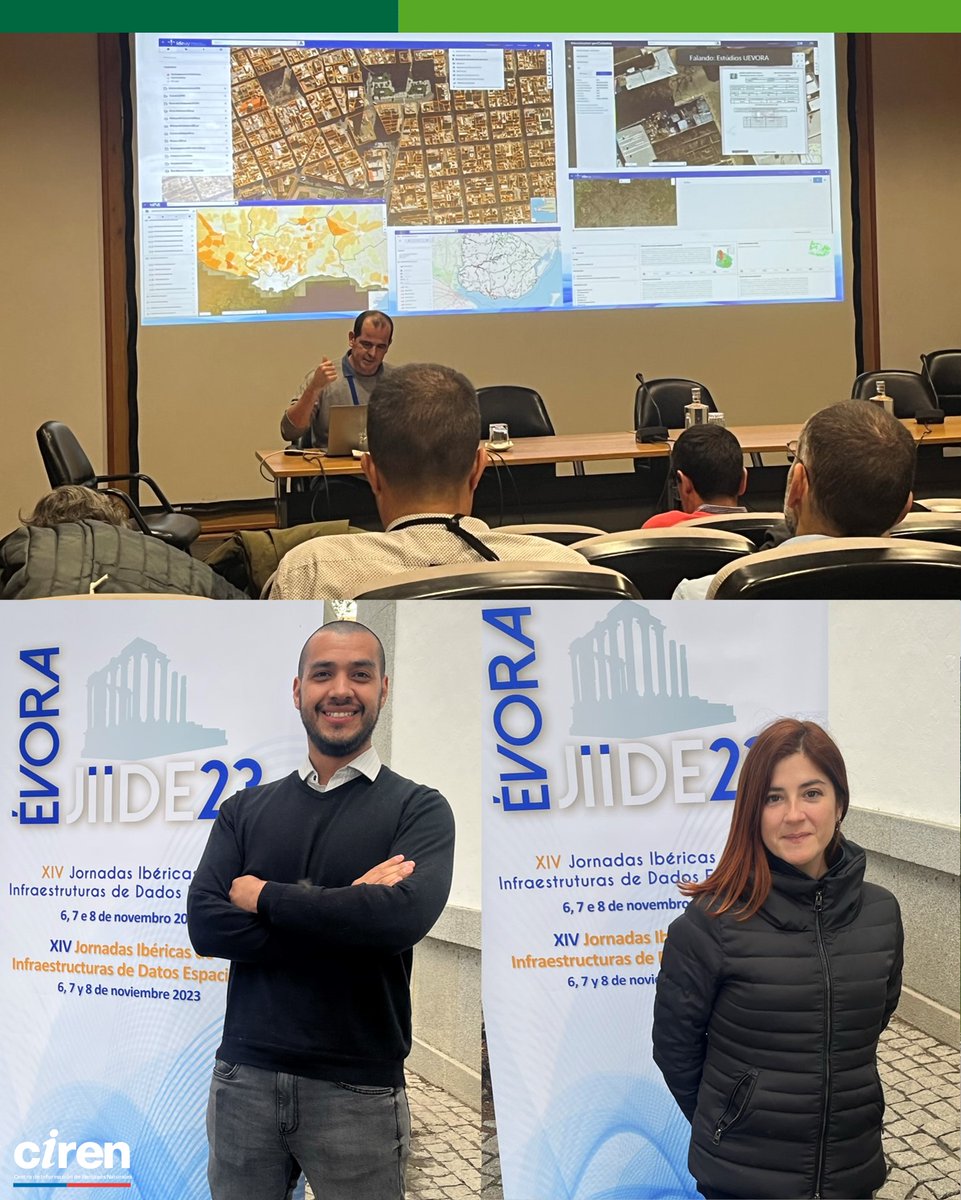 CIREN_CHILE's tweet photo. Durante 6, 7 y 8 de noviembre, la Subgerenta de Infraestructura de Datos Espaciales, María Graciela Barrera, junto al profesional Fabián Guajardo, participaron de la Conferencia Ibérica sobre Infraestructuras de Datos Espaciales (JIIDE), en la ciudad de Évora (Portugal). 🇵🇹 https://t.co/hoxUTLplst