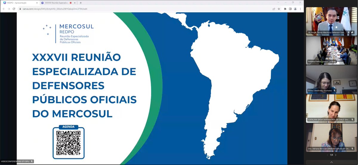 DefPublicaEC's tweet photo. 🔴 #AHORA 

El Defensor Público General, @AngelTorresDPG, participa en la XXXVII sesión ordinaria de Defensoras y Defensores Públicos Oficiales del @mercosur (#REDPO).

En la agenda de trabajo se analizarán varios temas: proyectos en materia de Derechos Humanos; sistematización y seguimiento de actos de tortura y otras formas de violencia; proyecto de tecnologías de la información y las comunicaciones; seguimiento de los debates en el Foro Especializado Migración desde el MERCOSUR; entre otros.

#SeguimosCreciendo 📈
#DefensoríaInternacional 🌐