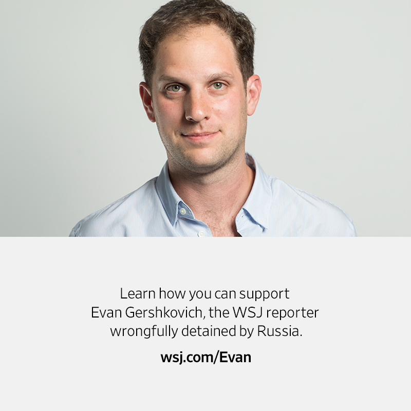 As of today, WSJ reporter @evangershkovich has been unjustly detained for 32 weeks in Moscow's Lefortovo prison. We call for his immediate release. #IStandWithEvan #journalismisnotacrime on.wsj.com/3QygWNk