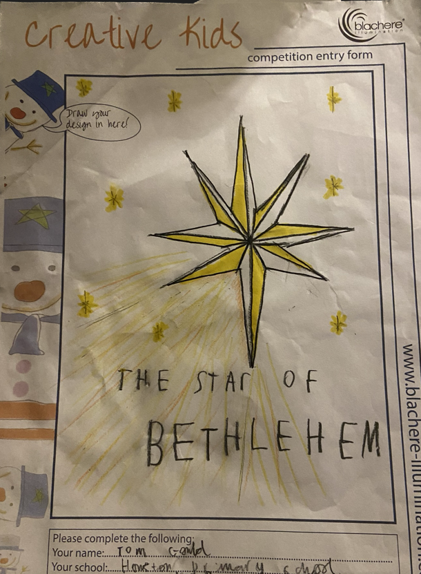 Delighted to share news of the HPS winning design for the Christmas Light Competition (Houston Community Council). Tom Gould will have the honour of assisting Santa switching on the village lights this year. Look out for his design projected in the village over the festive season