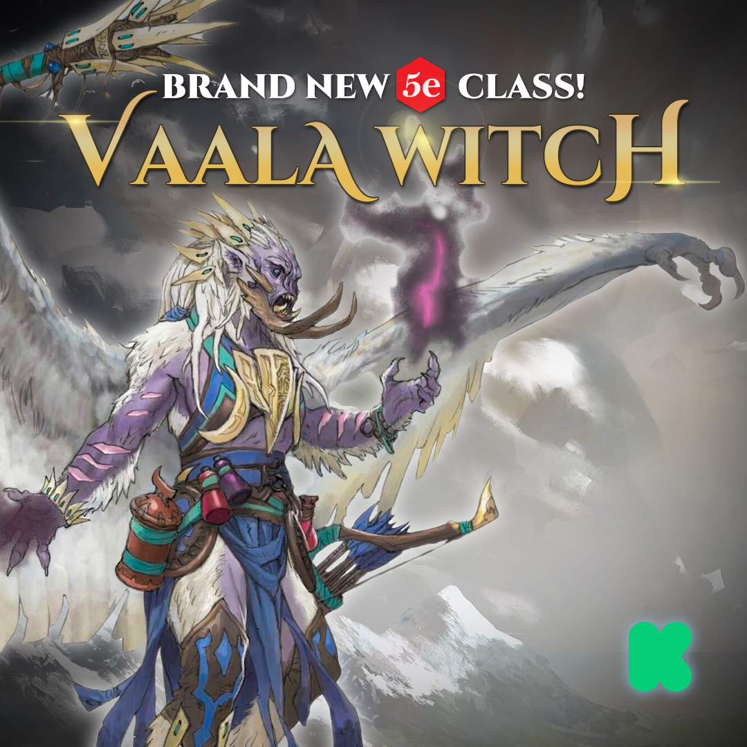 StudiosDraco's tweet photo. Are you ready to invoke the power of the storms?

"Elyse's Guide to Magic" brings you the Vaala Witch to bring down blood curses to bedevil your enemies or invoke bone-chilling nightmares.

Don’t miss out on this arcane-fuelled new class!
https://t.co/ZyTC89afQ2 https://t.co/0vxsDQnBce