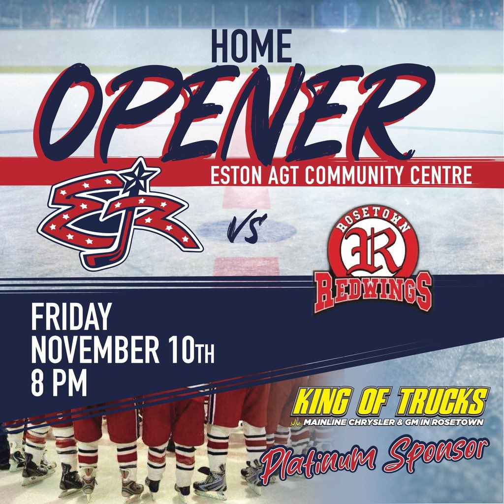 This Friday we take on  <a href="/RRedwings/">Rosetown Redwings Hockey Club</a> in our home opener.  We would like to give a HUGE #ramblernation shout out to <a href="/rmainline/">Rosetown Mainline Motor Product Ltd.</a> and <a href="/rmainlinec/">Mainline Chrysler</a> for being our Platinum Game Day Sponsors.