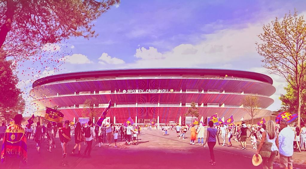 PilarConesa's tweet photo. 🏟 A sustainable #stadium integrating cutting-edge tech, enhancing the fan experience and creating a new space in the heart of #Barcelona.

It's been a pleasure to have @JoanLaportaFCB and Manel del Río at the #SCEWC23, presenting the new and innovative #EspaiBarça!

#TBWC23 https://t.co/RjVCKzC1eL