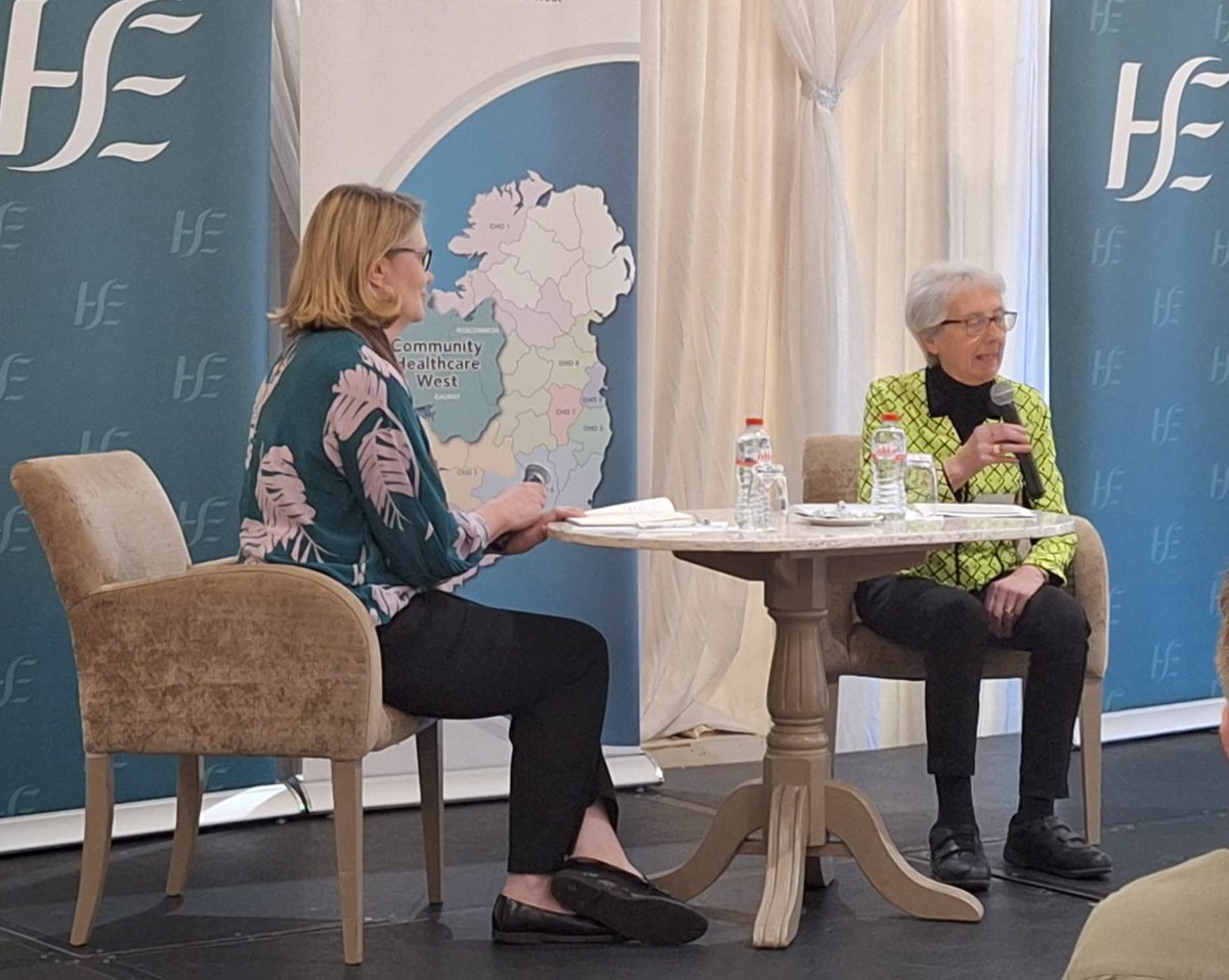StaffNewsWNW's tweet photo. ‘Improving the experience of older people along a continuum of care within a local health ecosystem’ event in Mayo today

 ‘You will forget what was said, you will forget what was written, but you will never forget how they made you feel’ - Joan Kavanagh alongside Fiona McCleane https://t.co/pc7Is1BoFd