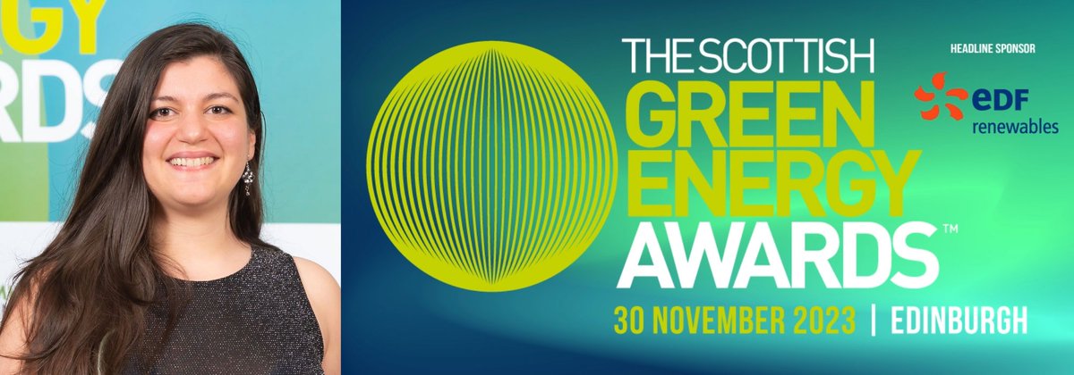 Our Elizabeth Georgeson Fellow Dr Desen Kirli is a finalist in <a href="/ScotRenew/">Scottish Renewables</a>'s Green Energy Awards 2023!

⭐ Dr Kirli was nominated for the Young and Inspiring Award for her work decarbonising smart local energy systems.

edin.ac/47gIcqk

#SGEA23 <a href="/EdSust/">UoE Sustainability</a> <a href="/ColSciEng/">College of Science and Engineering, Edinburgh Uni</a> <a href="/desenk/">Desen Kırlı</a>