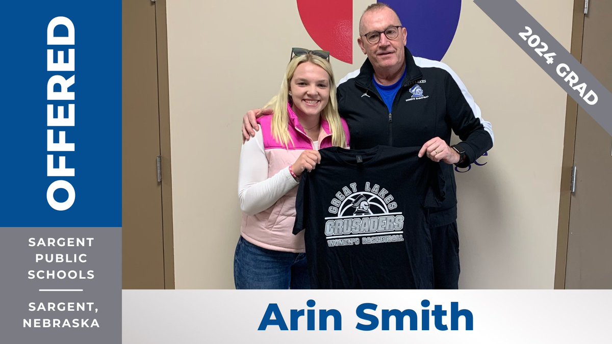 We're thrilled to extend an offer to Michigan native Arin Smith to join our '24-'25 team. Smith currently attends Sargent Public Schools in Nebraska.