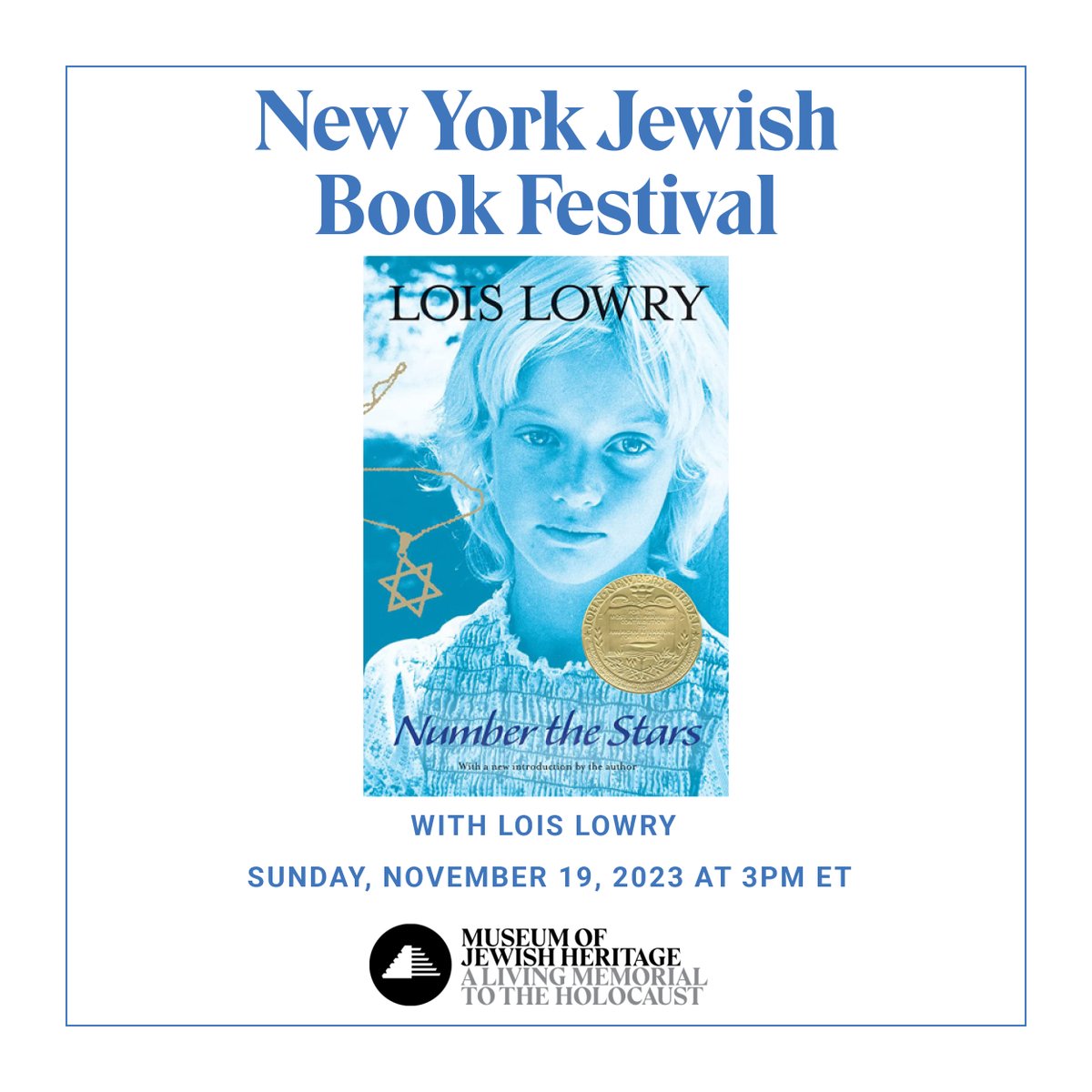 Sunday November 19 at 3pm I will be speaking about Number the Stars at the Museum of Jewish Heritage as part of the New York Jewish Book Festival. Details and registration can be found at mjhnyc.org/bookfestival. Hope to see you there!