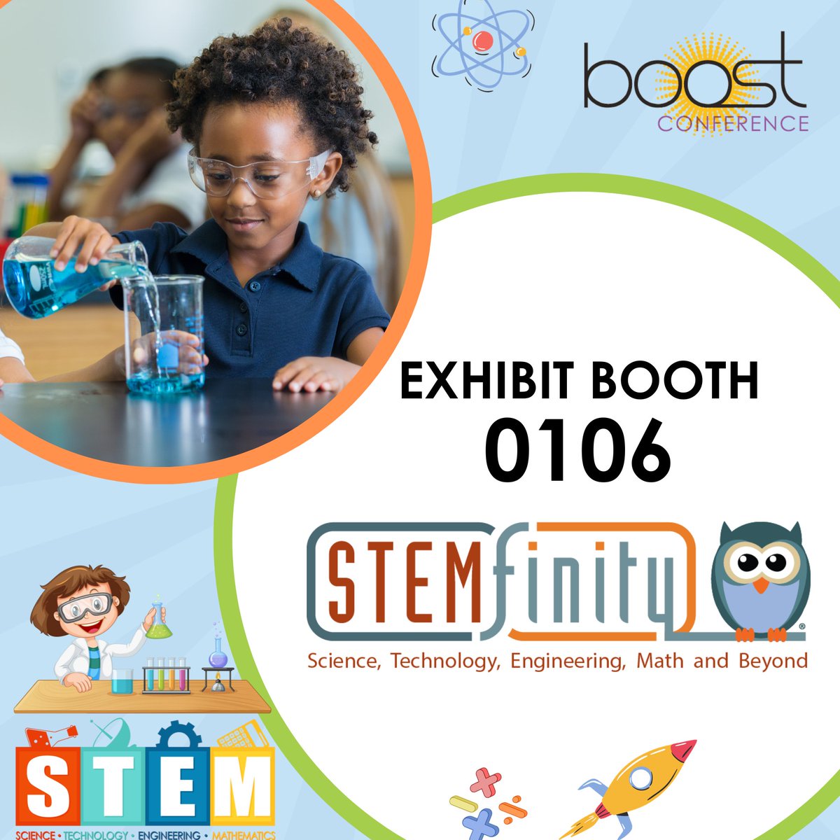 TEAMBOOST's tweet photo. Happy #NationalSTEMDay! Don't miss our 2024 #boostconference Premier Exhibitor @STEMfinity this year as they showcase the best #STEM products & services to help programs with kids of all ages. Stop by Island Booth 0106 in the #ExhibitHall in Palm Springs at BOOST! https://t.co/4azHm43OqT