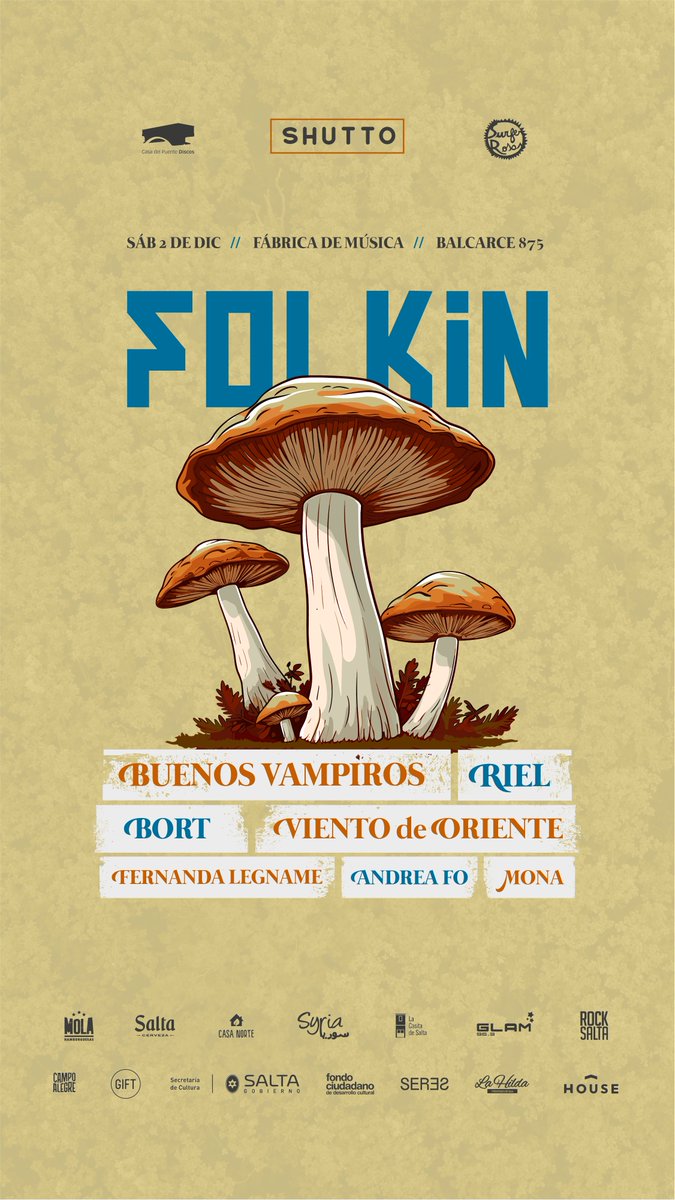 _Shutto_'s tweet photo. Vuelve el encuentro de artistas emergentes a la ciudad de Salta. Vuelve el Folkin Fest @FolkinFest 

📌 Sábado 2/12, 18 hs
🔊 Fábrica de Música (Balcarce 875)
🎫 Anticipadas en ATIPIKO (Zuviria 408) y en https://t.co/dygPAbuPhr
💥 5 bandas en vivo, DJs, regalos y más! https://t.co/L1G8JENZ1Y