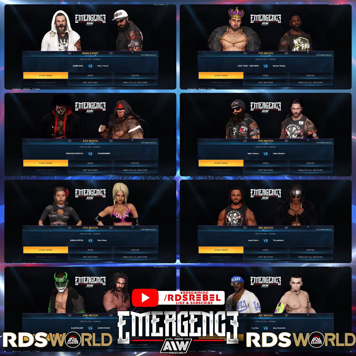 We are live with Episode 17 of AIW Emergence! #RDSGAMING #RDSWORLD #WWE2K23 <a href="/WWEgames/">#WWE2K25</a> 

youtube.com/live/uqqUM1Ews…