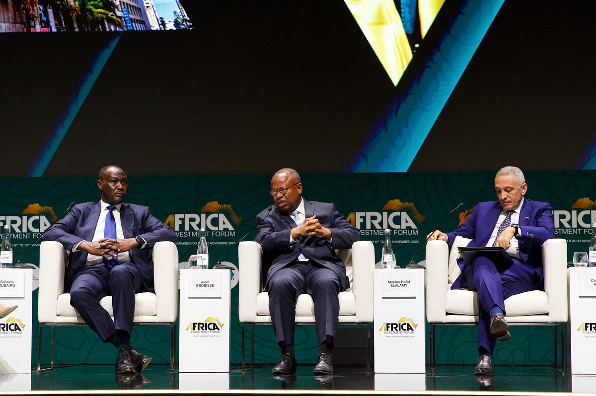 Africa50Infra's tweet photo. "To boost industrialization, the focus should be on regional #infrastructure that promote job creation, stimulate value chains, strengthen social sectors such as health &amp; education, and support climate-resilient growth”, CEO Alain Ebobissé at the #AfricaInvestmentForum https://t.co/afUW79q3Cd