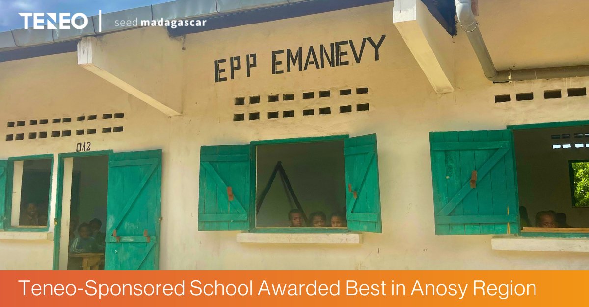 Emagnevy Primary School, a Teneo school funded via our SEED Madgascar, was awarded the best school in the Anosy region by the Ministry of Education. Many congratulations to our partners, SEED!