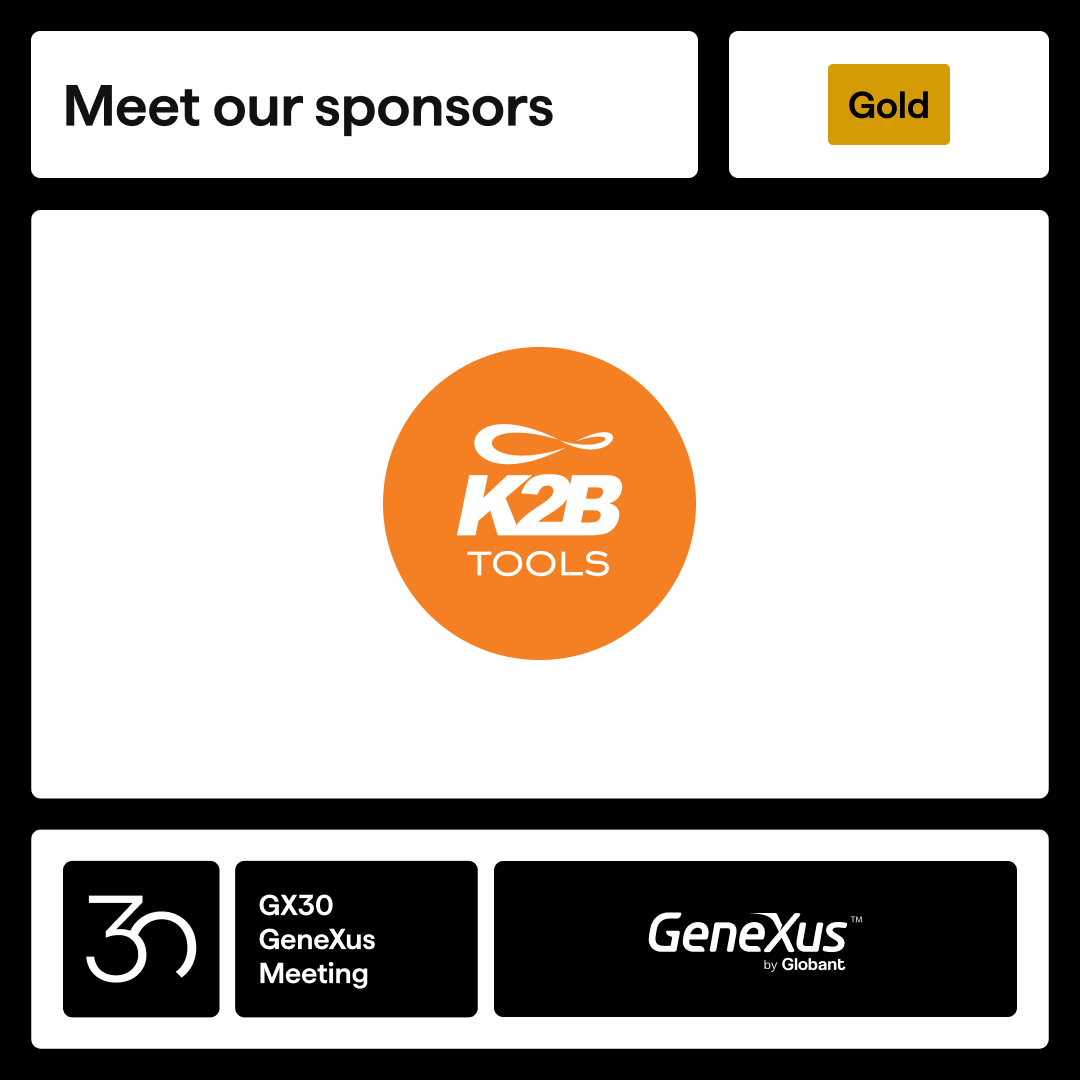 Big News! We're very pleased to announce that <a href="/k2btools/">K2BTools</a> is one of our Gold Sponsors for the GeneXus Meeting - #GX30✨

Join us for the most important business, innovation, and technology event in Latin America. Register now! 🚀 genexus.com/GX30
