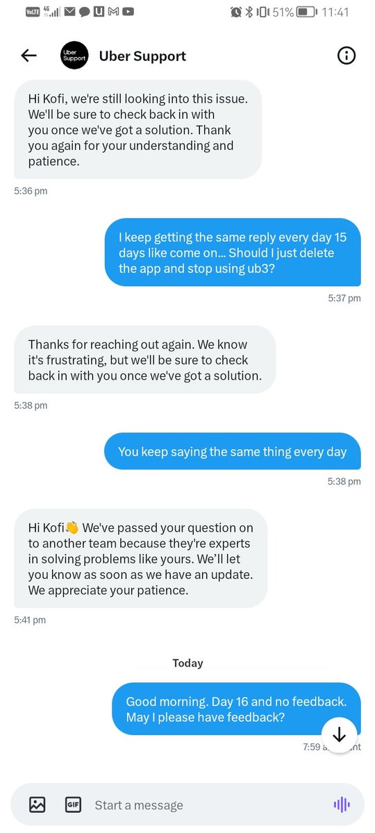 kofi_simpson's tweet photo. We need more e-hailing option in South Africa. The ridiculous and crappy service I've received from @Uber_Support @Uber... Been treated like like shit! https://t.co/bSVJAAQS9x
