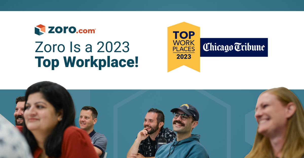 We're proud to announce that Zoro has earned the #26 spot on the Chicago Tribune's list of the Top Midsize Workplaces in the Chicago area for 2023. Thanks to every Zoro team member who has helped to build and grow our company culture over the years. bit.ly/469zN78