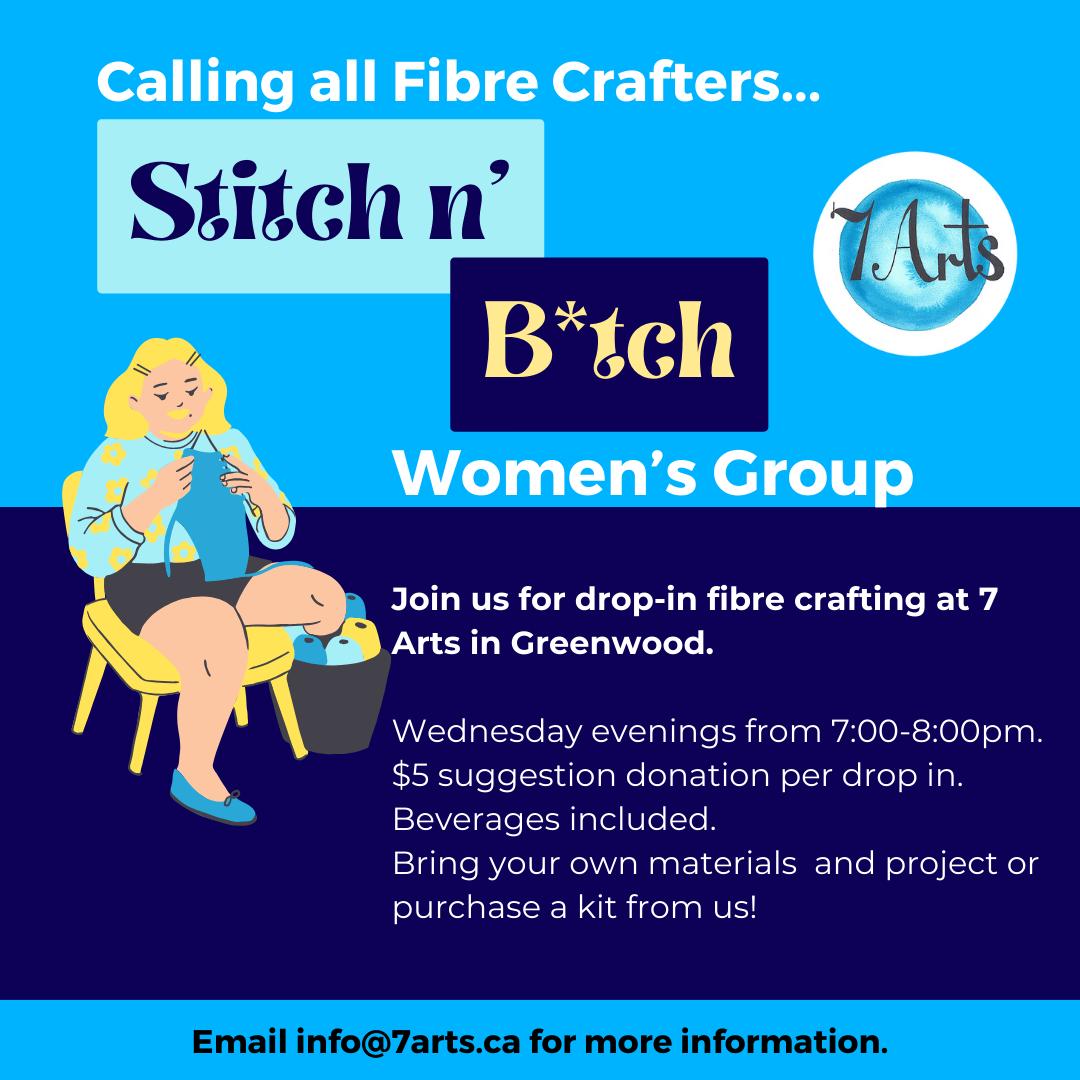 Calling all female-identifying fibre artists!! We have our chat and craft night TONIGHT, 7-8 pm, drop-ins welcome.