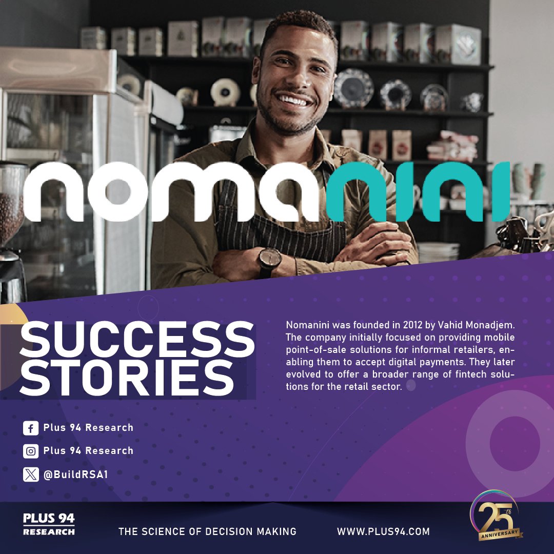 Plus94_Research's tweet photo. The @Nomanini story is a testament to the power of vision, perseverance, and innovation. We're proud to share their remarkable journey as an inspiration for all budding entrepreneurs!
#Tech #MarketResearch #BrandGrowth #Startups #Vision #SouthAfrican #Plus94 #Research https://t.co/J4JYwXlTM1