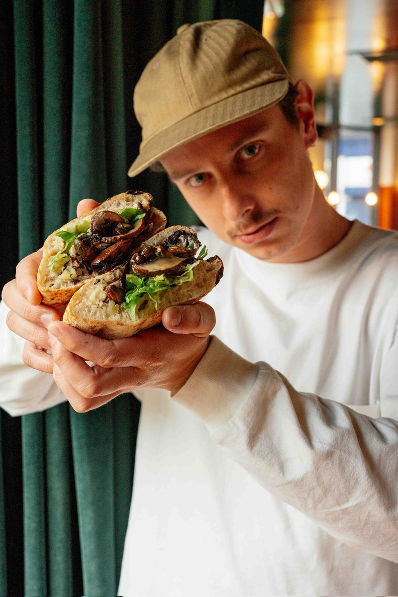 This is Joey from <a href="/saul_studio/">Saul Studio</a>, the good folk responsible for our graphic design. Joey proudly owns 100+ very expensive white t-shirts, so Joey recommends 4 napkins per Panuozzo sandwich, just to be safe. 

Panuozzi, served Thurs-Sun, 12-3pm 👀