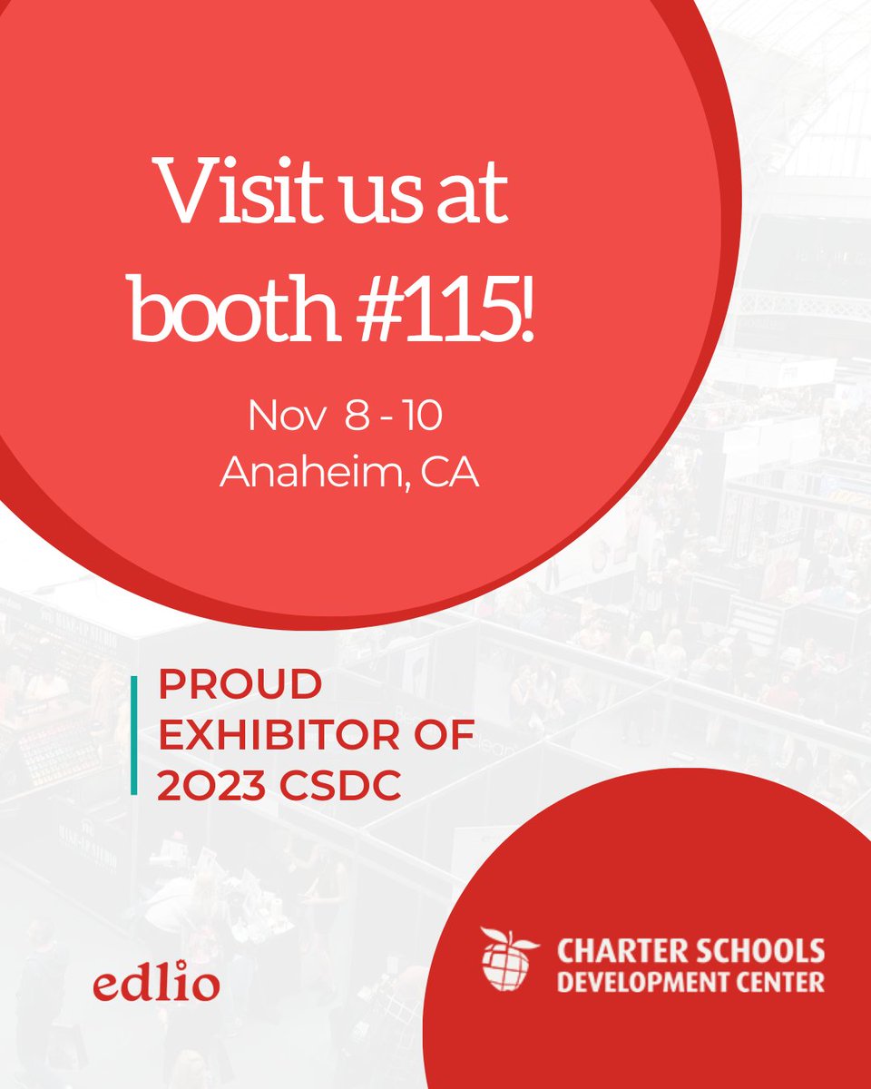 edlio's tweet image. Are you attending the #23CSDC conference this week in Anaheim, CA? Be sure to swing by the Edlio booth to discover how you can make school communication easier and more effective. We can&apos;t wait to see you there!

#CACharters #CharterSchool #edtech