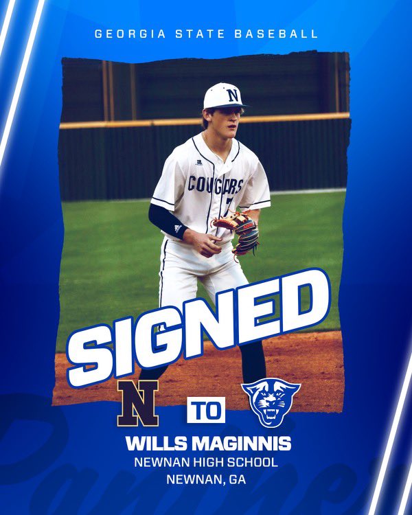 GSU Baseball (@gsu_base) on Twitter photo 𝙎𝙞𝙜𝙣𝙚𝙙!! 🖊️
𝙒𝙚𝙡𝙘𝙤𝙢𝙚 𝙩𝙤 𝙩𝙝𝙚 𝙛𝙖𝙢𝙞𝙡𝙮 <a href="/Wmaginn08/">Wills Maginnis</a>
𝙏𝙝𝙚 6’4 𝙄𝙉𝙁 𝙘𝙤𝙢𝙚𝙨 𝙩𝙤 𝙪𝙨 𝙛𝙧𝙤𝙢 𝙉𝙚𝙬𝙣𝙖𝙣, 𝙂𝘼. 𝙒𝙞𝙡𝙡𝙨 𝙘𝙪𝙧𝙧𝙚𝙣𝙩𝙡𝙮 𝙖𝙩𝙩𝙚𝙣𝙙𝙨 𝙉𝙚𝙬𝙣𝙖𝙣 𝙃𝙞𝙜𝙝 𝙎𝙘𝙝𝙤𝙤𝙡!
#WelcomeToAtlanta 𝙎𝙞𝙜𝙣𝙚𝙙!! 🖊️
𝙒𝙚𝙡𝙘𝙤𝙢𝙚 𝙩𝙤 𝙩𝙝𝙚 𝙛𝙖𝙢𝙞𝙡𝙮 <a href="/Wmaginn08/">Wills Maginnis</a>
𝙏𝙝𝙚 6’4 𝙄𝙉𝙁 𝙘𝙤𝙢𝙚𝙨 𝙩𝙤 𝙪𝙨 𝙛𝙧𝙤𝙢 𝙉𝙚𝙬𝙣𝙖𝙣, 𝙂𝘼. 𝙒𝙞𝙡𝙡𝙨 𝙘𝙪𝙧𝙧𝙚𝙣𝙩𝙡𝙮 𝙖𝙩𝙩𝙚𝙣𝙙𝙨 𝙉𝙚𝙬𝙣𝙖𝙣 𝙃𝙞𝙜𝙝 𝙎𝙘𝙝𝙤𝙤𝙡!
#WelcomeToAtlanta