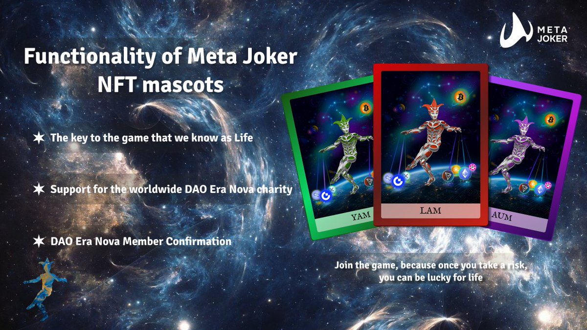 Greetings community
Do check this out
✅ Meta Joker! opensea.io/collection/met…
This is amazing, I have not met this before, the attitude to the project and its thoughtfulness inspires!

The project team did not want to create just NFT with a single functionality in the form of a