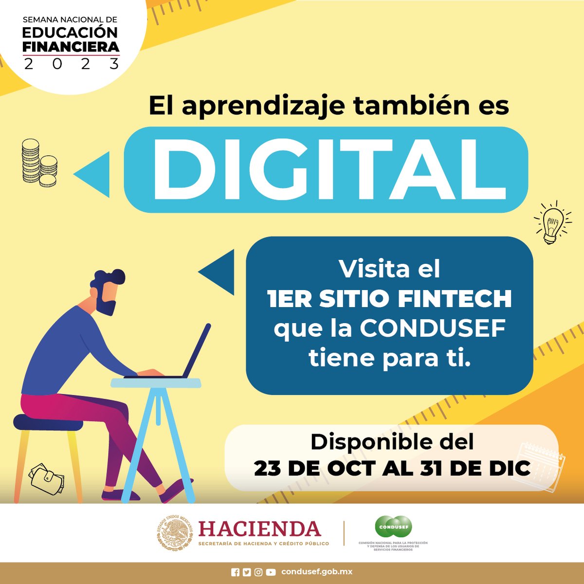 CondusefMX's tweet image. ¡Visita el sitio #FINTECH que tenemos para ti!, disponible hasta el 31 de diciembre.
#SaludFinanciera
snef.digital