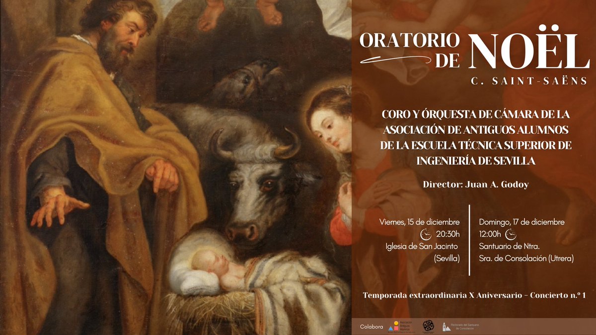 El «Oratorio de Noël, op. 12» (1854) de C. Saint-Saëns es la obra protagonista del concierto de apertura de nuestro #XAniversario.

¿Nos acompañas?